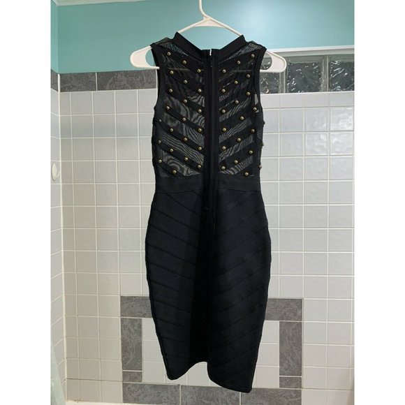 Size Small Clubbing Dress Black Studded Dress Hour - Picture 3 of 3